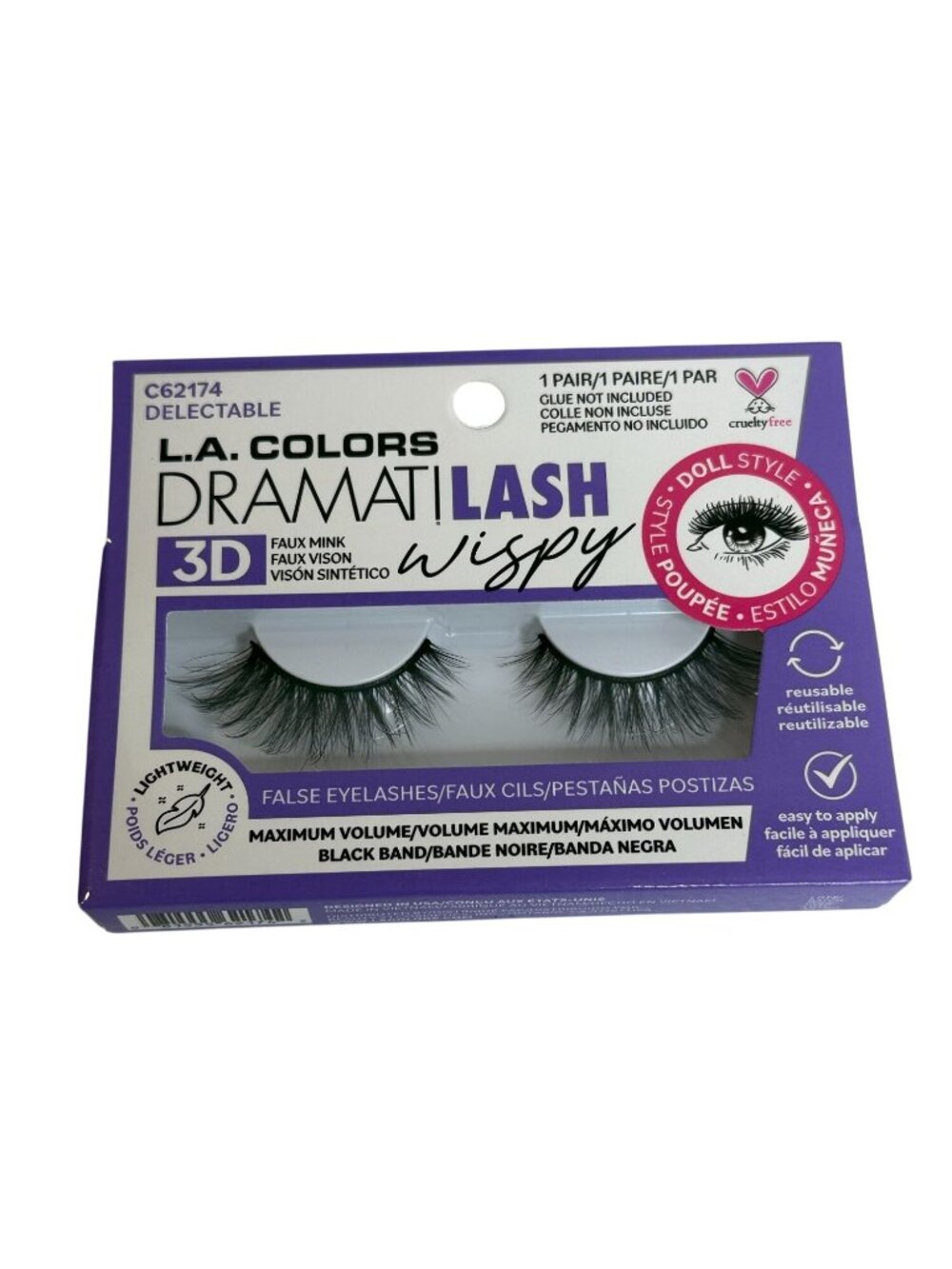 LA Colors Delectable 3D Wispy Doll Style False Lashes 2 Pack